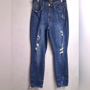 Judy Blue Distresseð Raw Hem Jeans Size 9/29